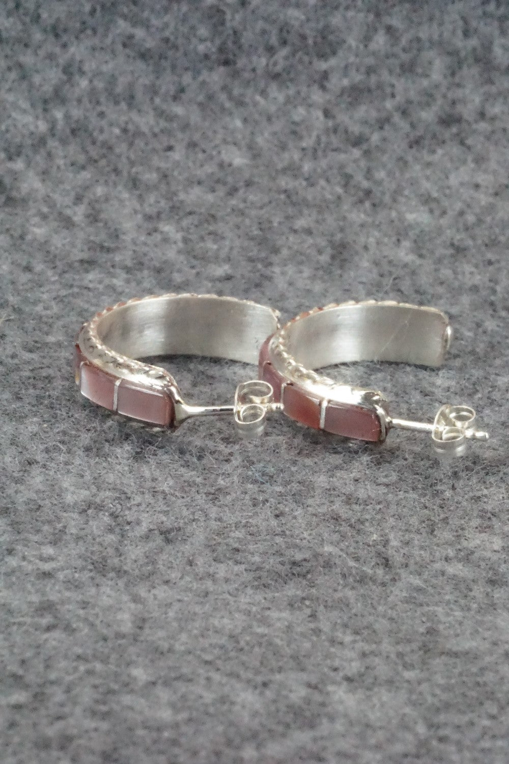 Mother of Pearl & Sterling Silver Inlay Earrings - Malcolm Chavez