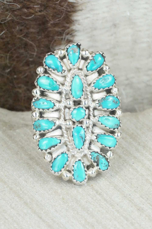 Turquoise and Sterling Silver Ring - Justina Wilson - Size 11
