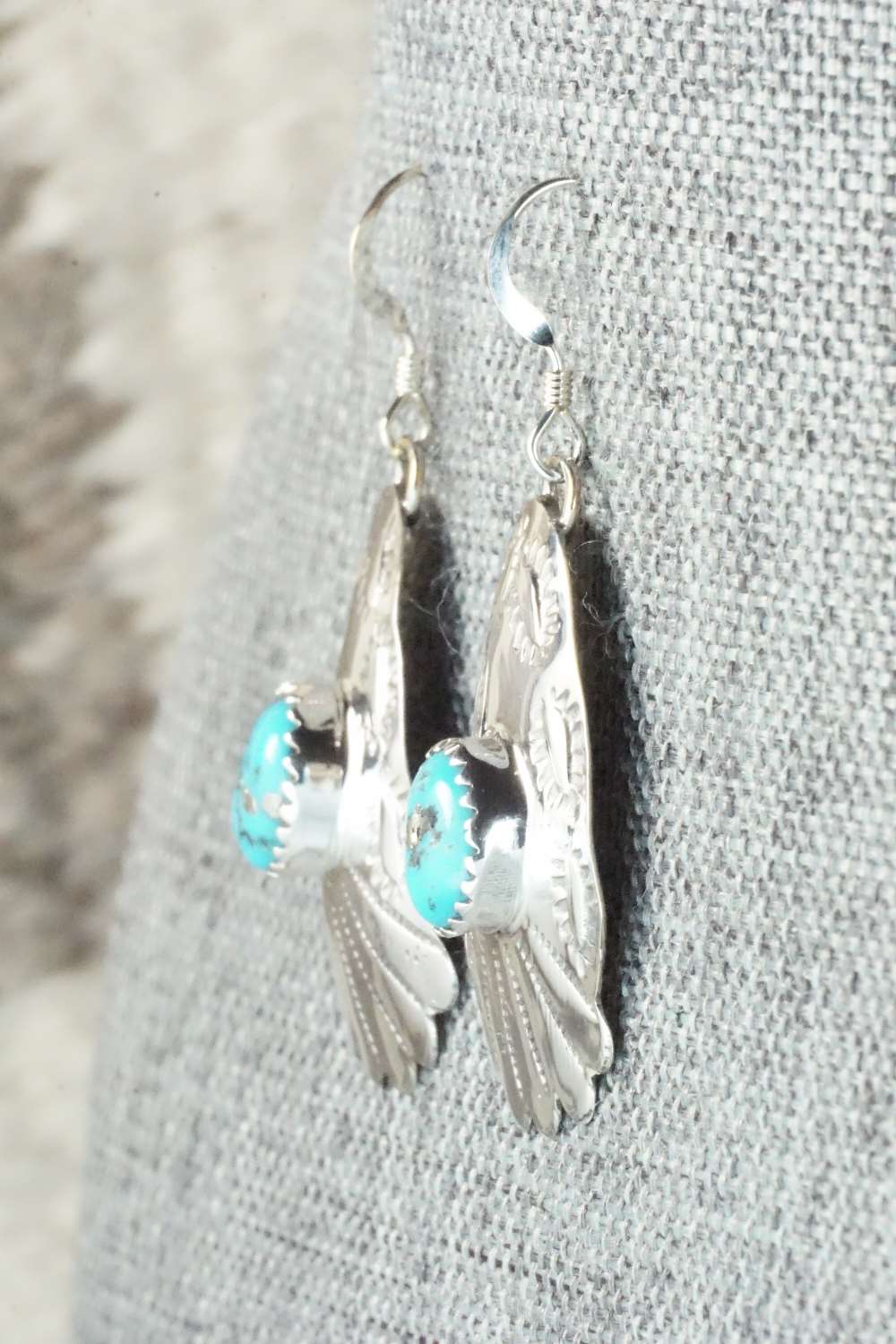 Turquoise and Sterling Silver Earrings - Roger Pino