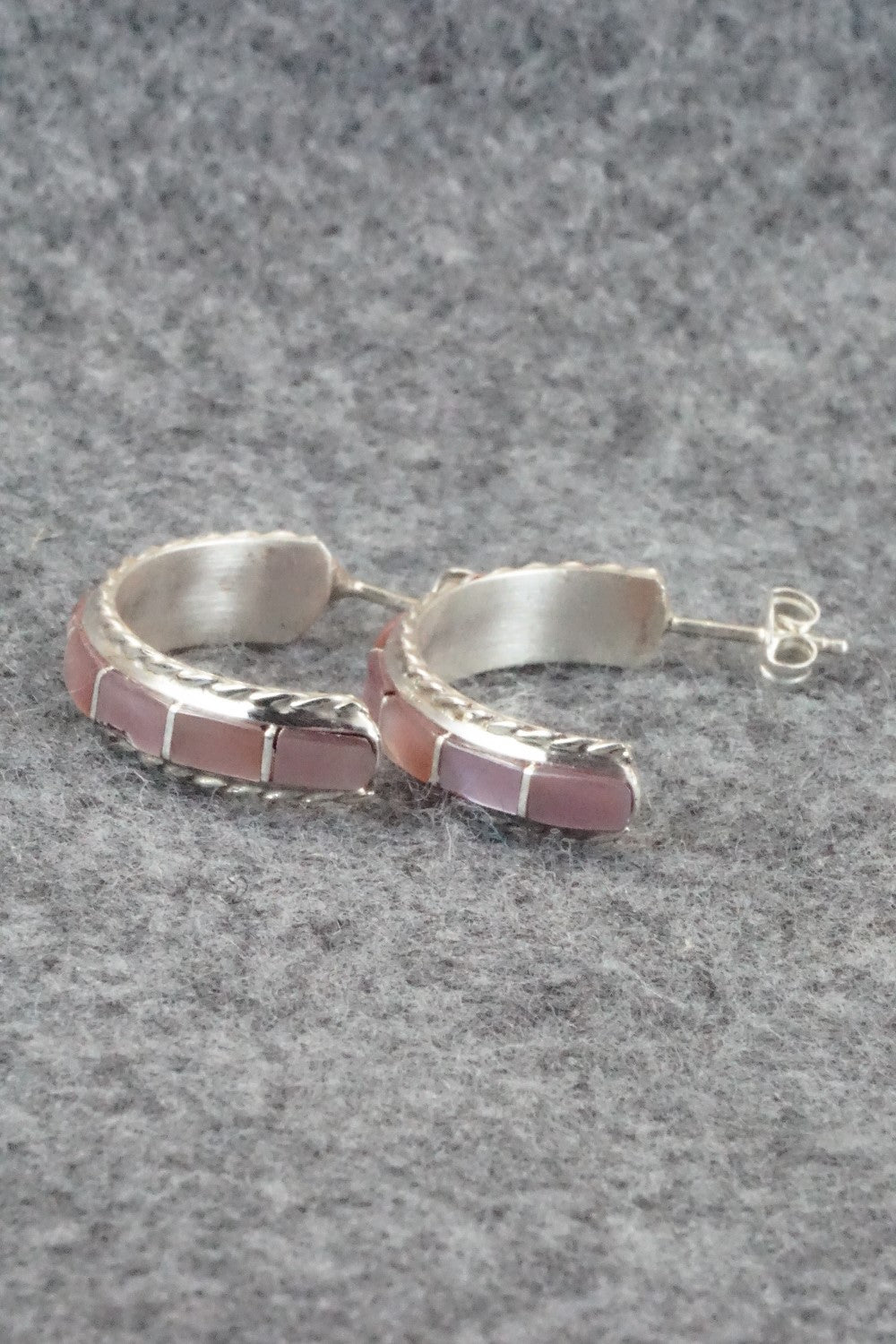 Mother of Pearl & Sterling Silver Inlay Earrings - Malcolm Chavez