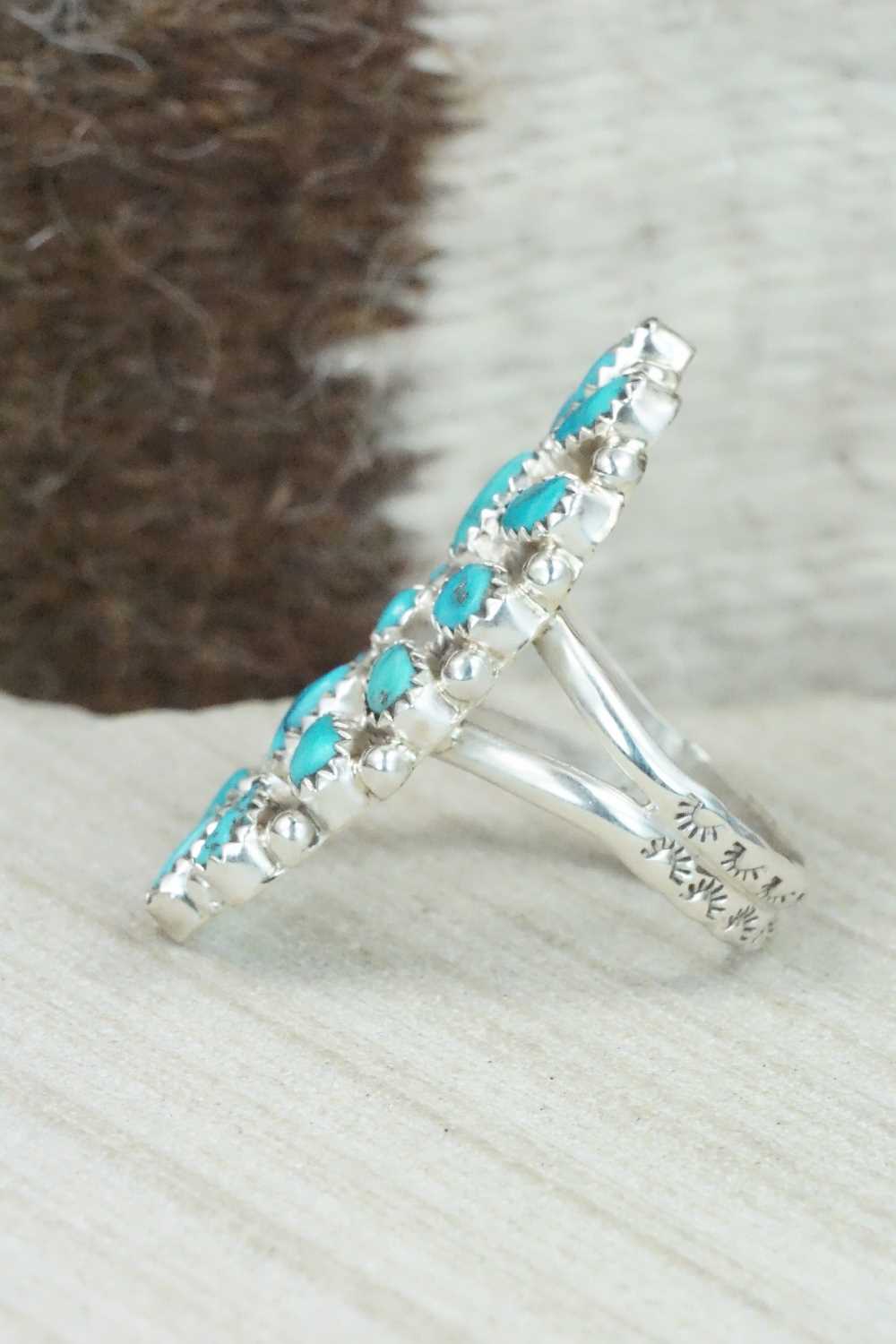 Turquoise and Sterling Silver Ring - Justina Wilson - Size 11