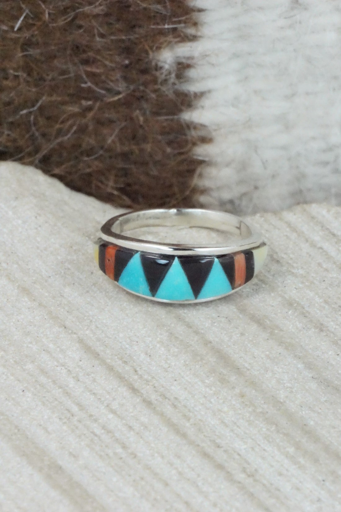 Multi Stone & Sterling Silver Ring - Cena Hernandez - Size 5