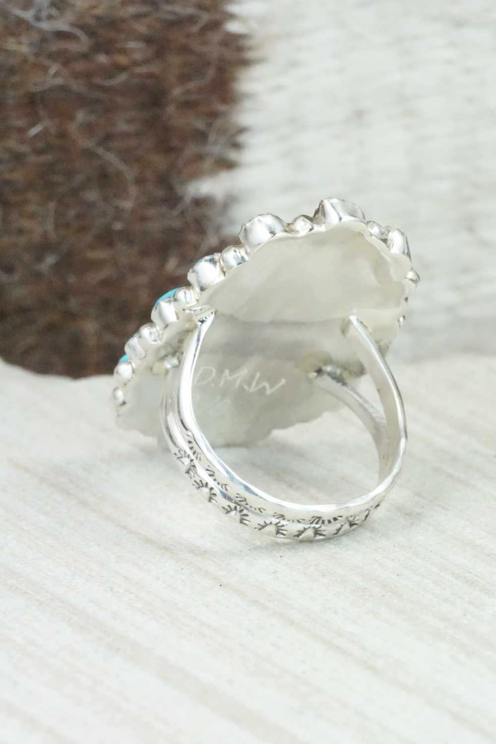 Turquoise and Sterling Silver Ring - Justina Wilson - Size 11