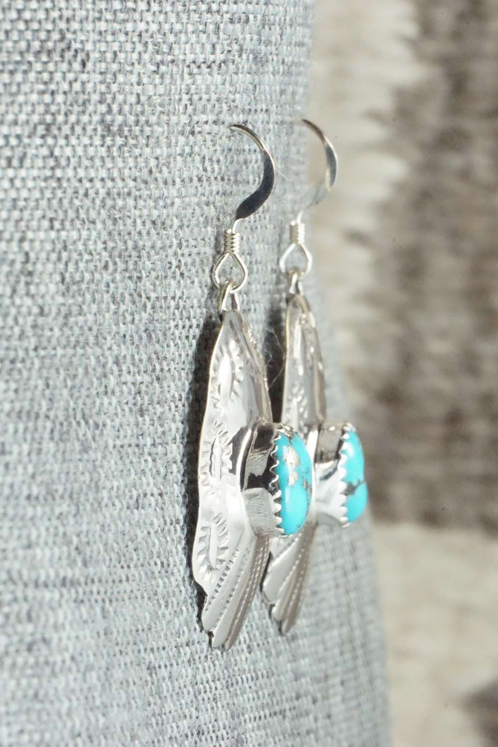 Turquoise and Sterling Silver Earrings - Roger Pino