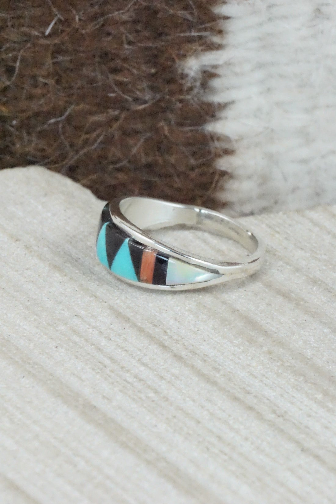 Multi Stone & Sterling Silver Ring - Cena Hernandez - Size 5