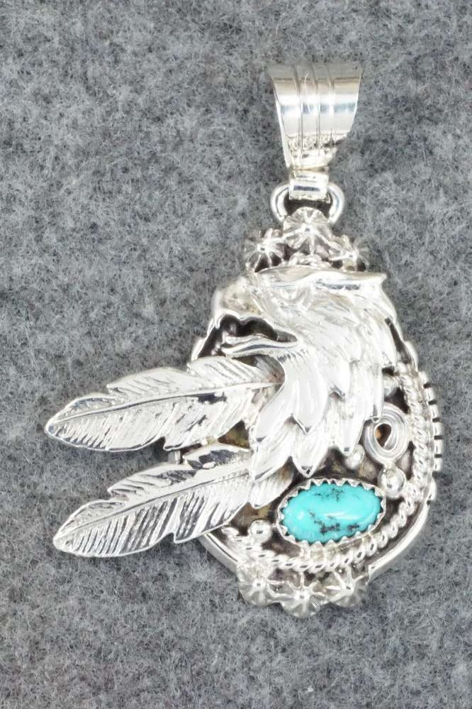 Turquoise and Sterling Silver Pendant - Genevieve Francisco