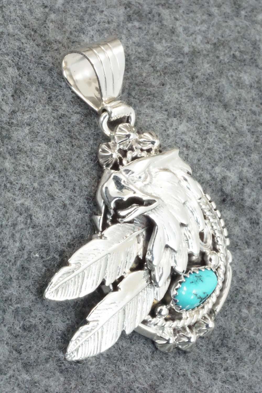 Turquoise and Sterling Silver Pendant - Genevieve Francisco