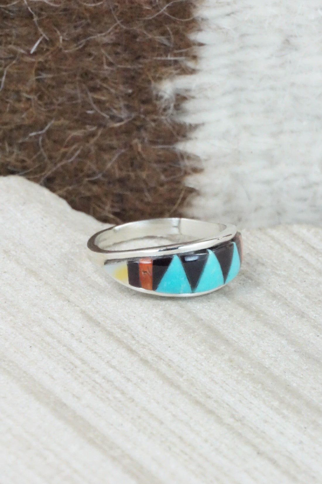 Multi Stone & Sterling Silver Ring - Cena Hernandez - Size 5