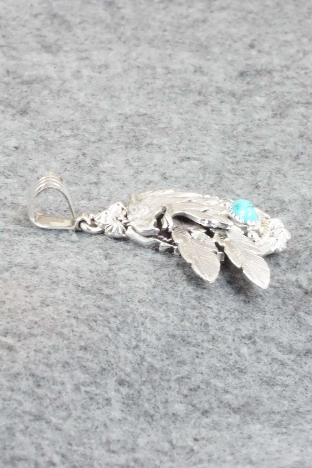 Turquoise and Sterling Silver Pendant - Genevieve Francisco