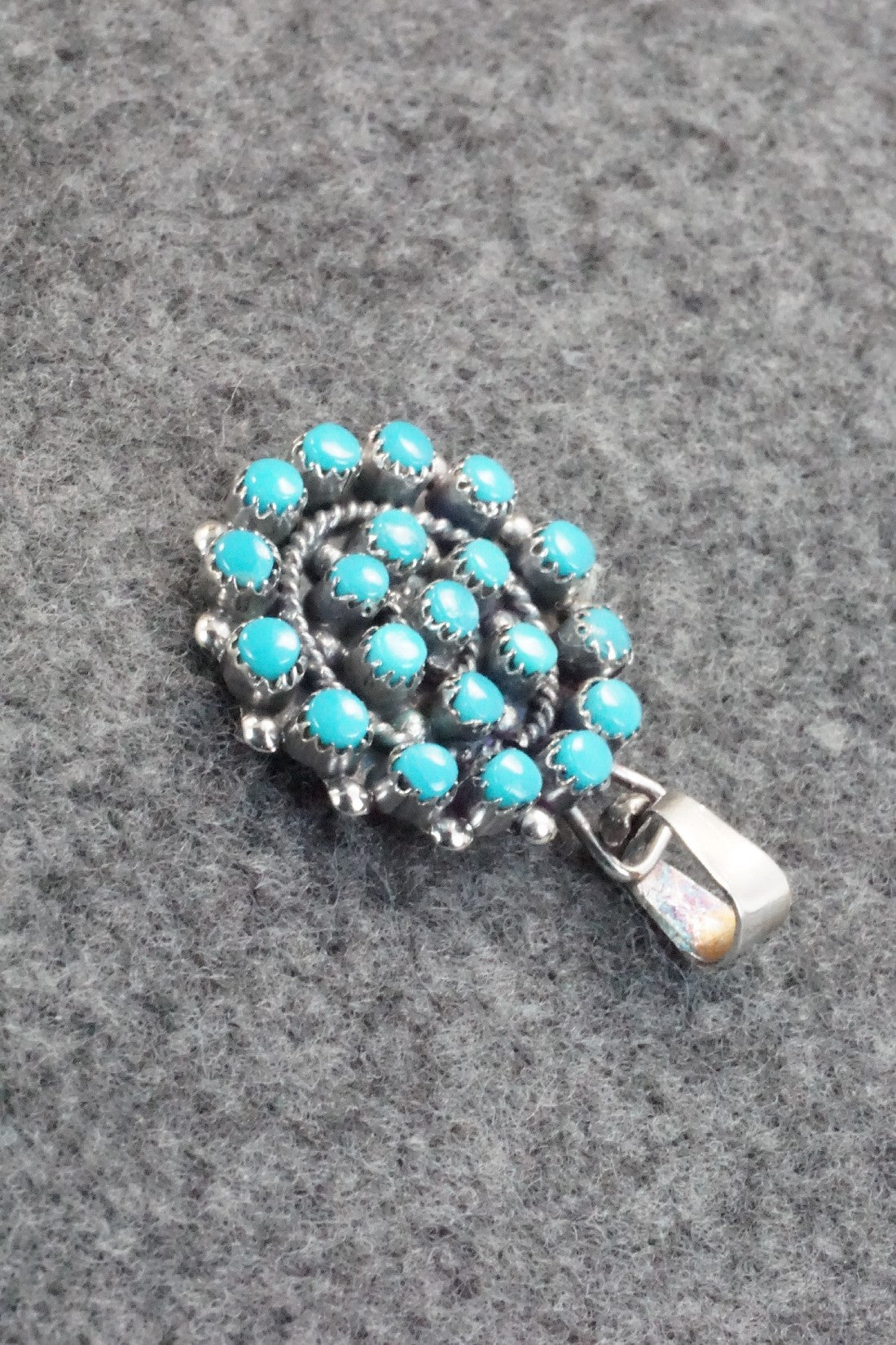 Turquoise & Sterling Silver Pendant - Lorencita Walela