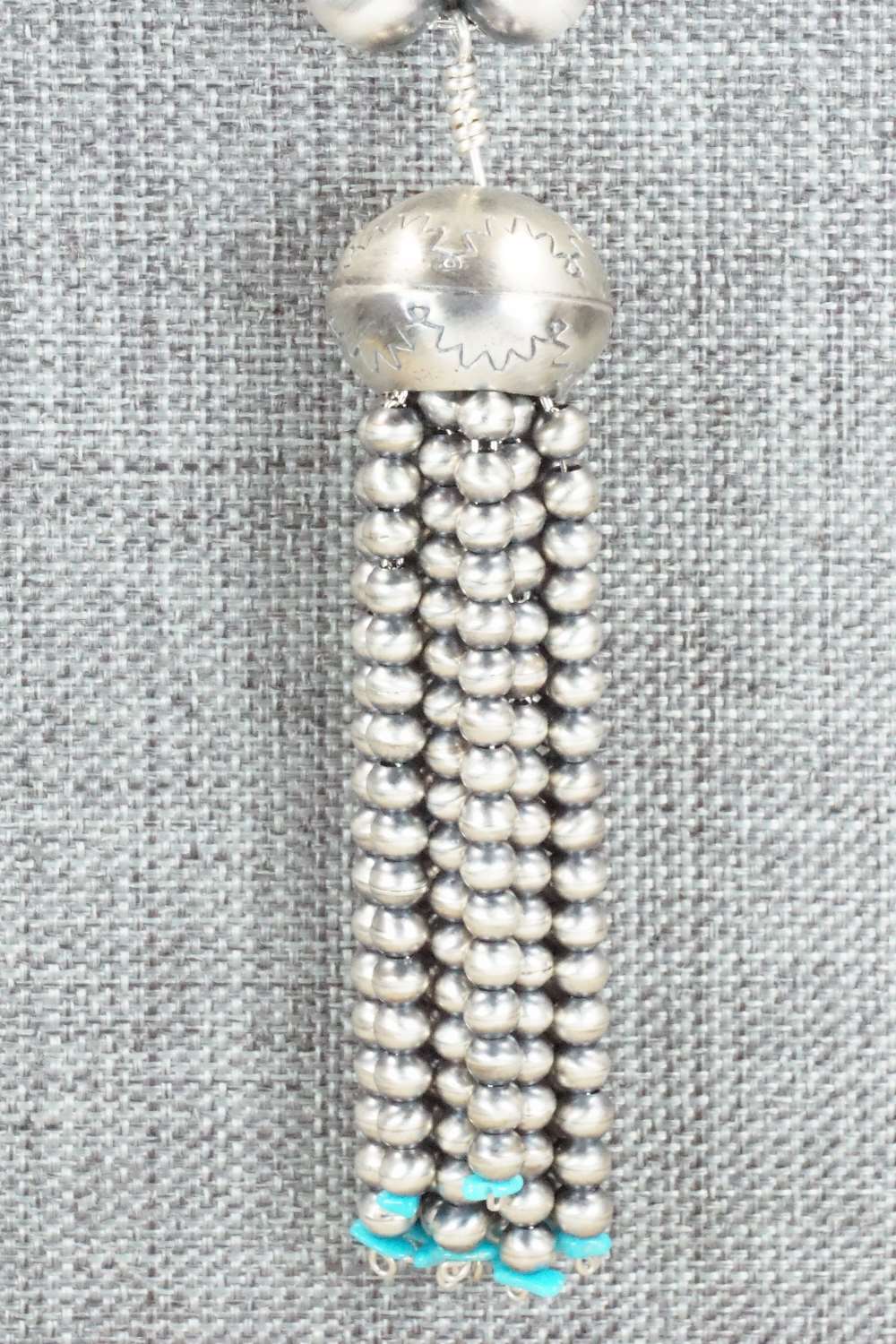 Turquoise and Sterling Silver Navajo Pearl Necklace - Jan Mariano