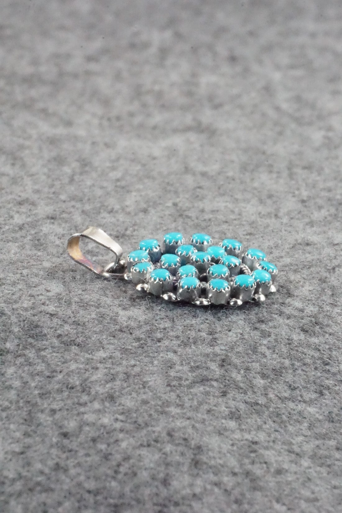 Turquoise & Sterling Silver Pendant - Lorencita Walela