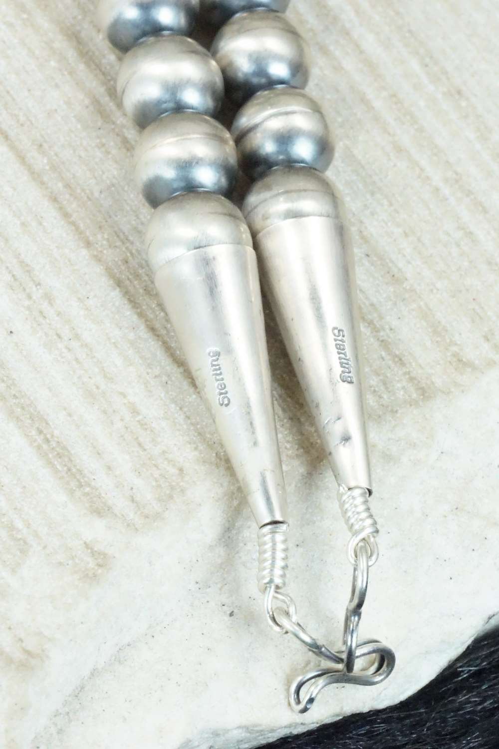 Turquoise and Sterling Silver Navajo Pearl Necklace - Jan Mariano