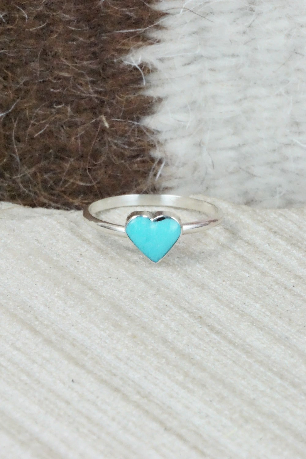 Turquoise & Sterling Silver Ring - A Lalio - Size 3.5