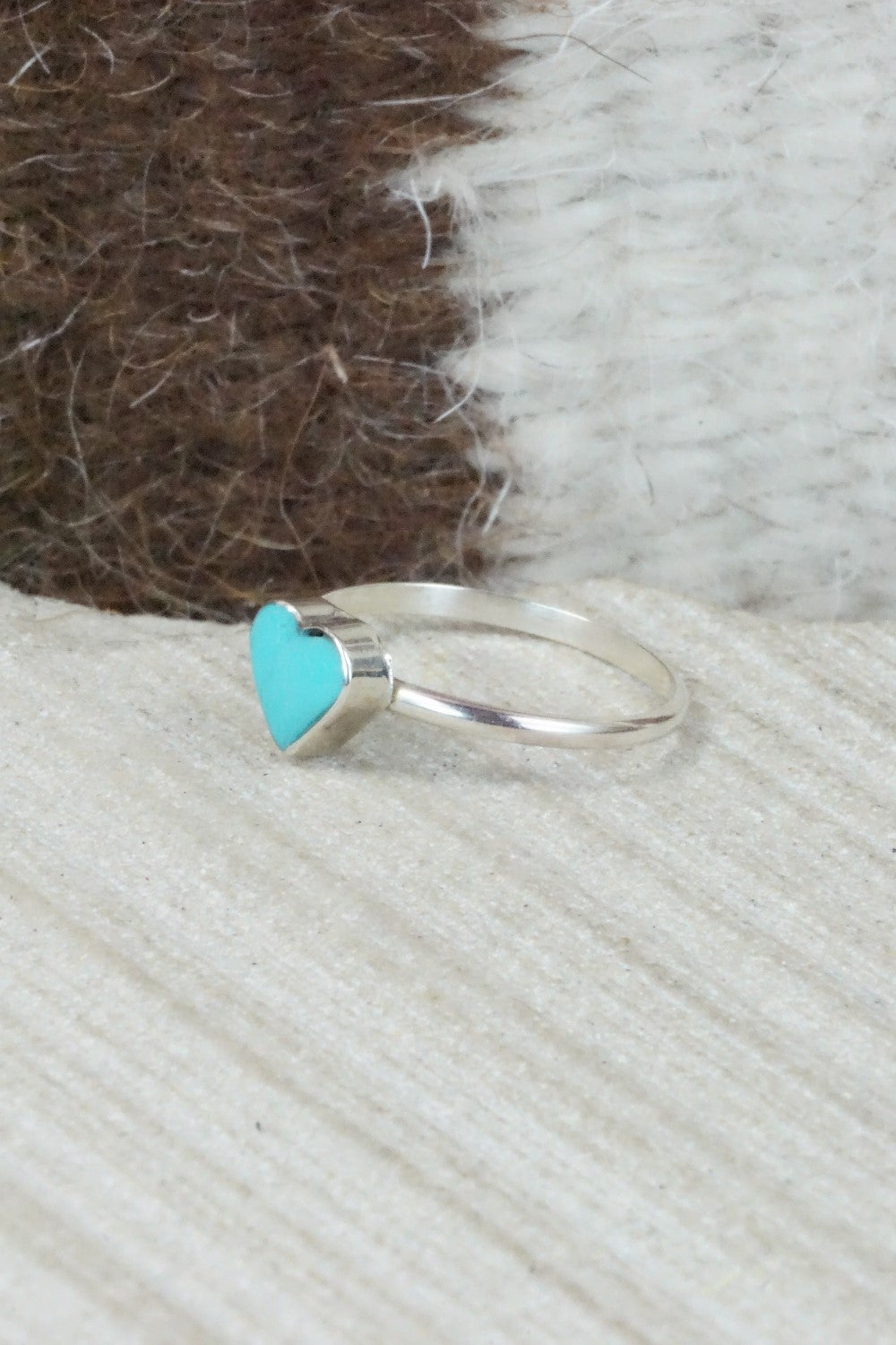 Turquoise & Sterling Silver Ring - A Lalio - Size 3.5