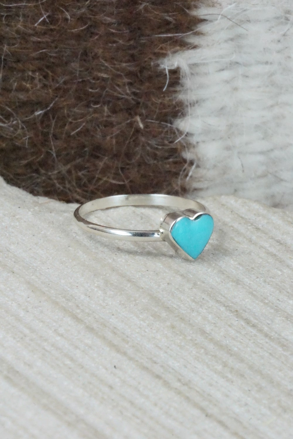 Turquoise & Sterling Silver Ring - A Lalio - Size 3.5
