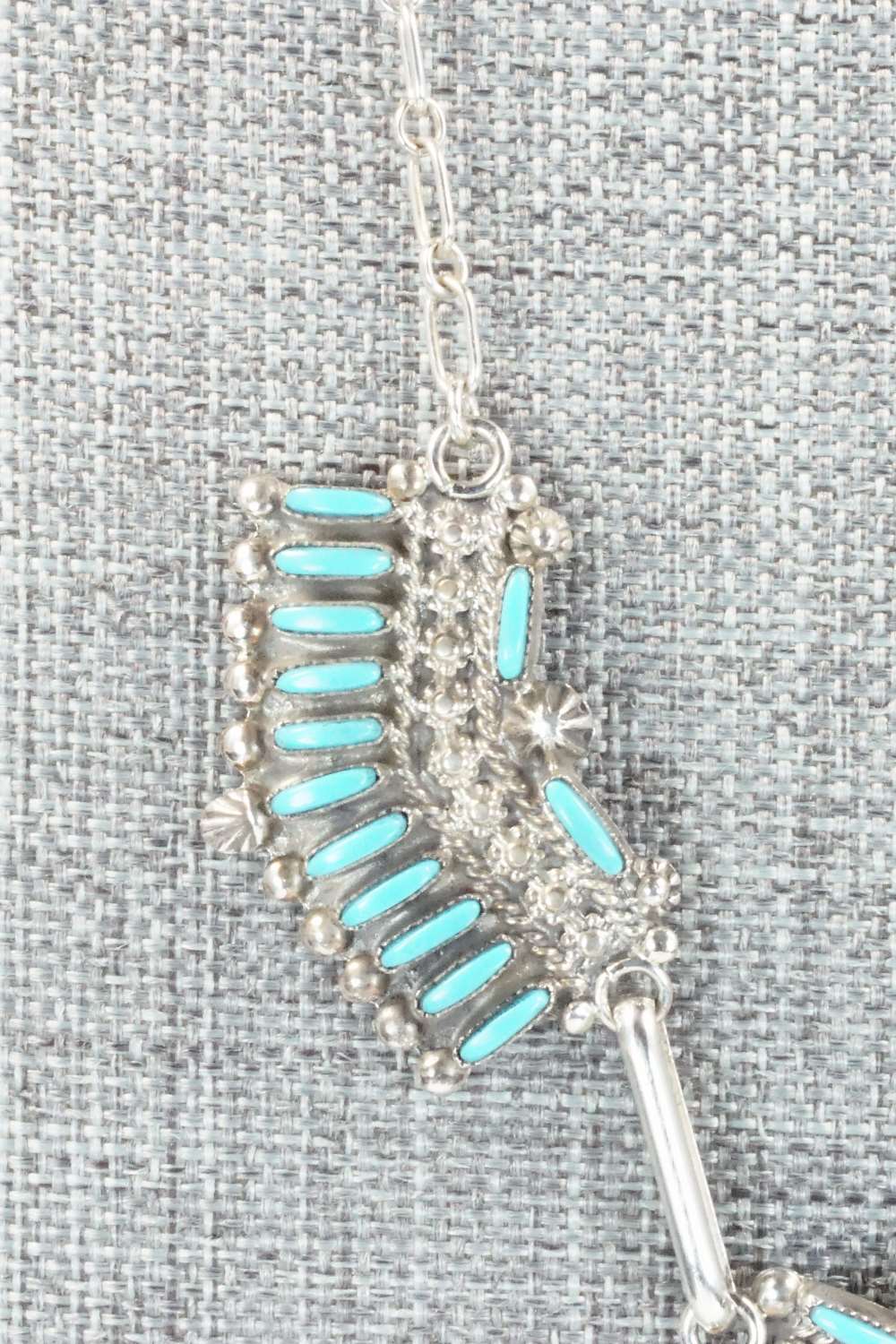Turquoise & Sterling Silver Necklace and Earrings Set - Levon Loncassion