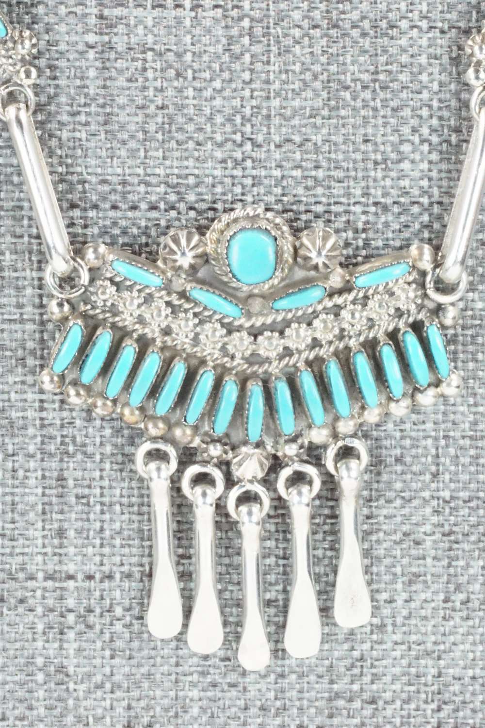 Turquoise & Sterling Silver Necklace and Earrings Set - Levon Loncassion