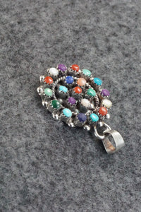 Multi Stone & Sterling Silver Pendant - Lorencita Walela