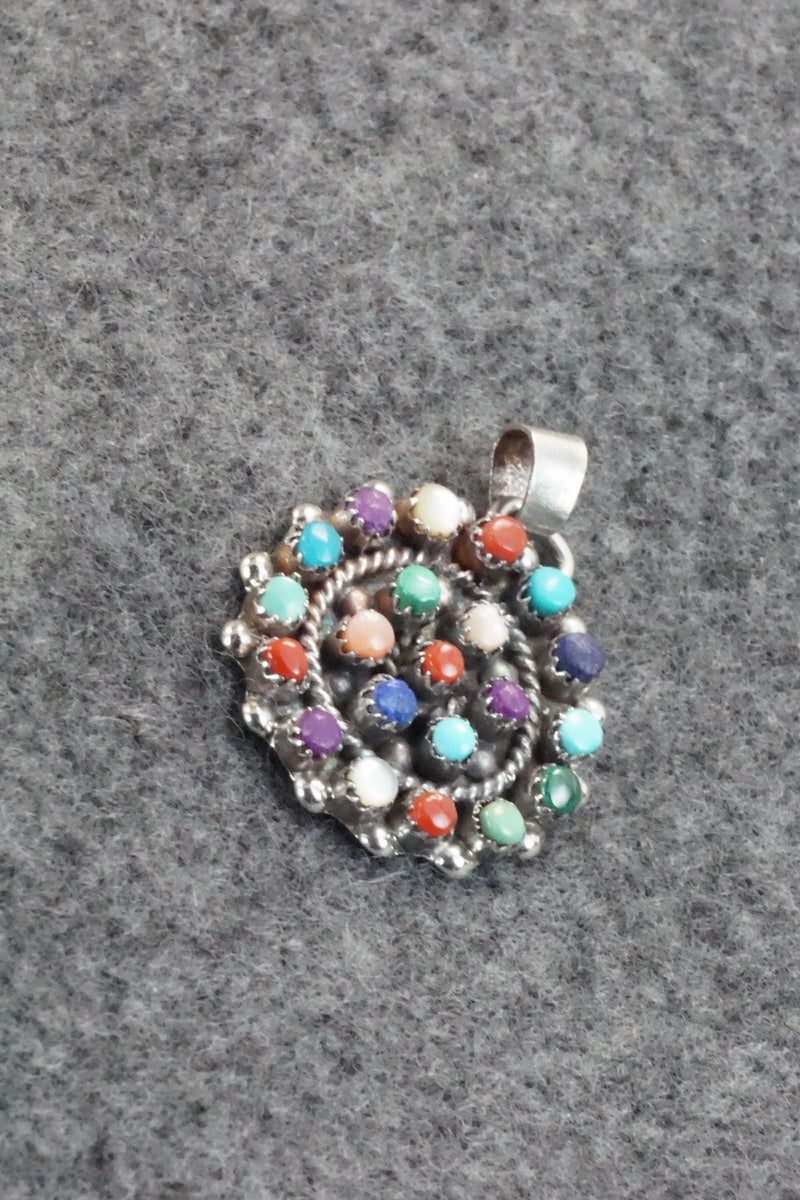 Multi Stone & Sterling Silver Pendant - Lorencita Walela