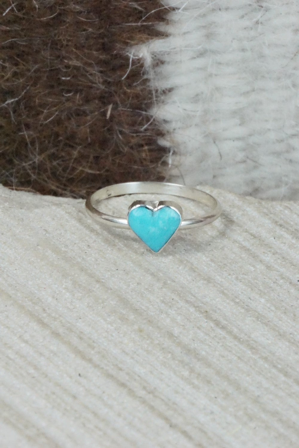 Turquoise & Sterling Silver Ring - A Lalio - Size 8