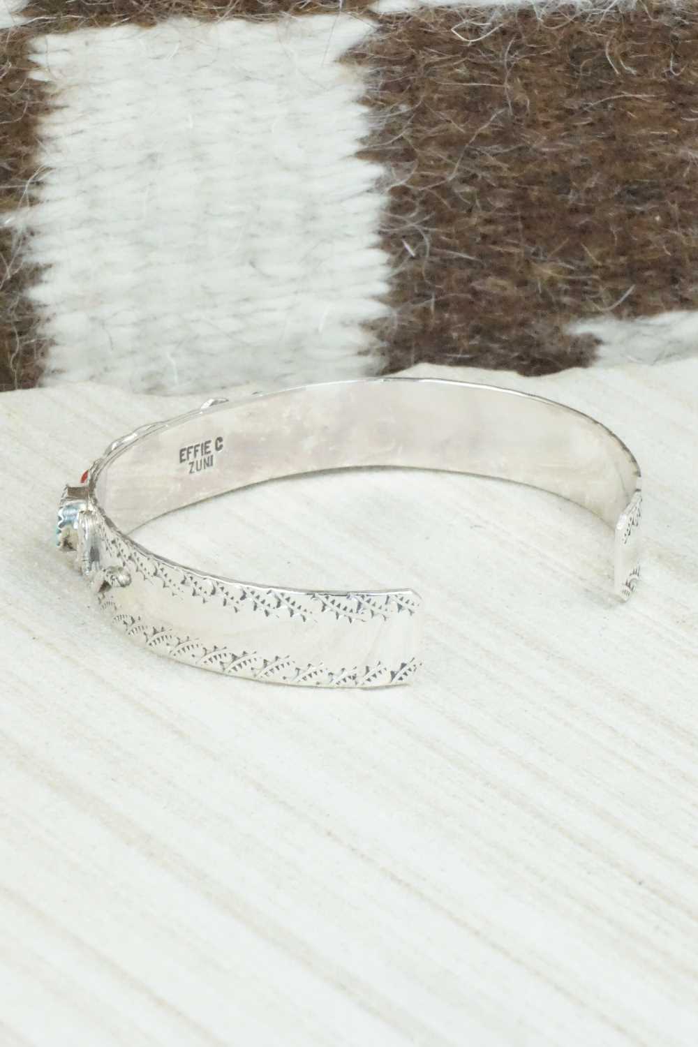 Turquoise, Coral & Sterling Silver Bracelet - Joy Calavaza