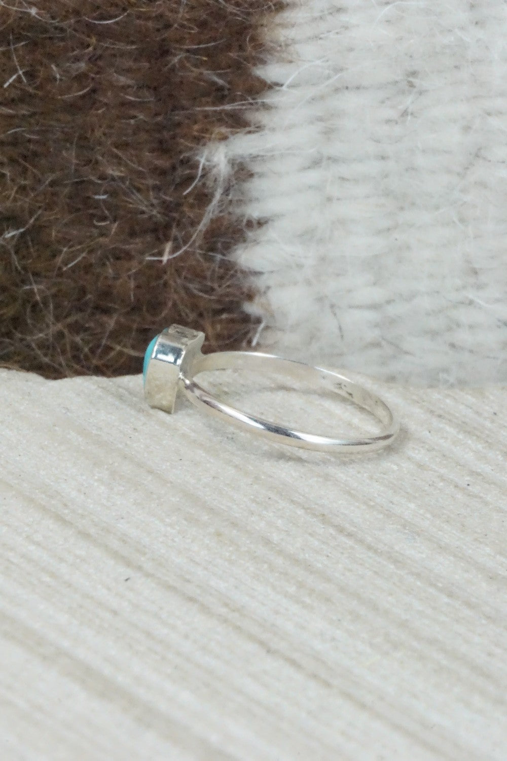 Turquoise & Sterling Silver Ring - A Lalio - Size 6