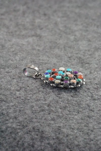 Multi Stone & Sterling Silver Pendant - Lorencita Walela