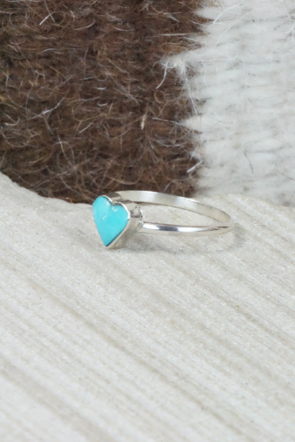 Turquoise & Sterling Silver Ring - A Lalio - Size 7