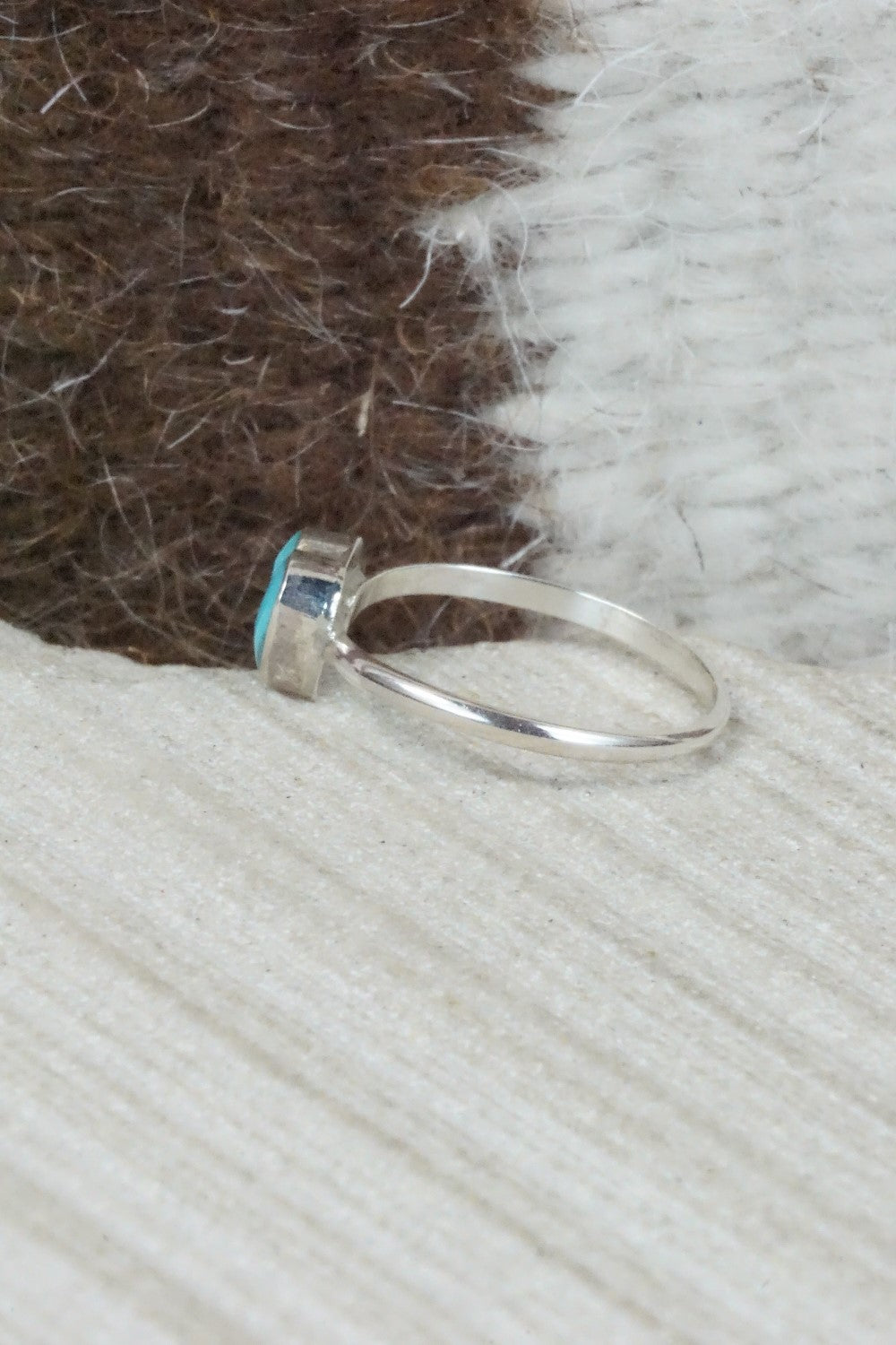 Turquoise & Sterling Silver Ring - A Lalio - Size 7