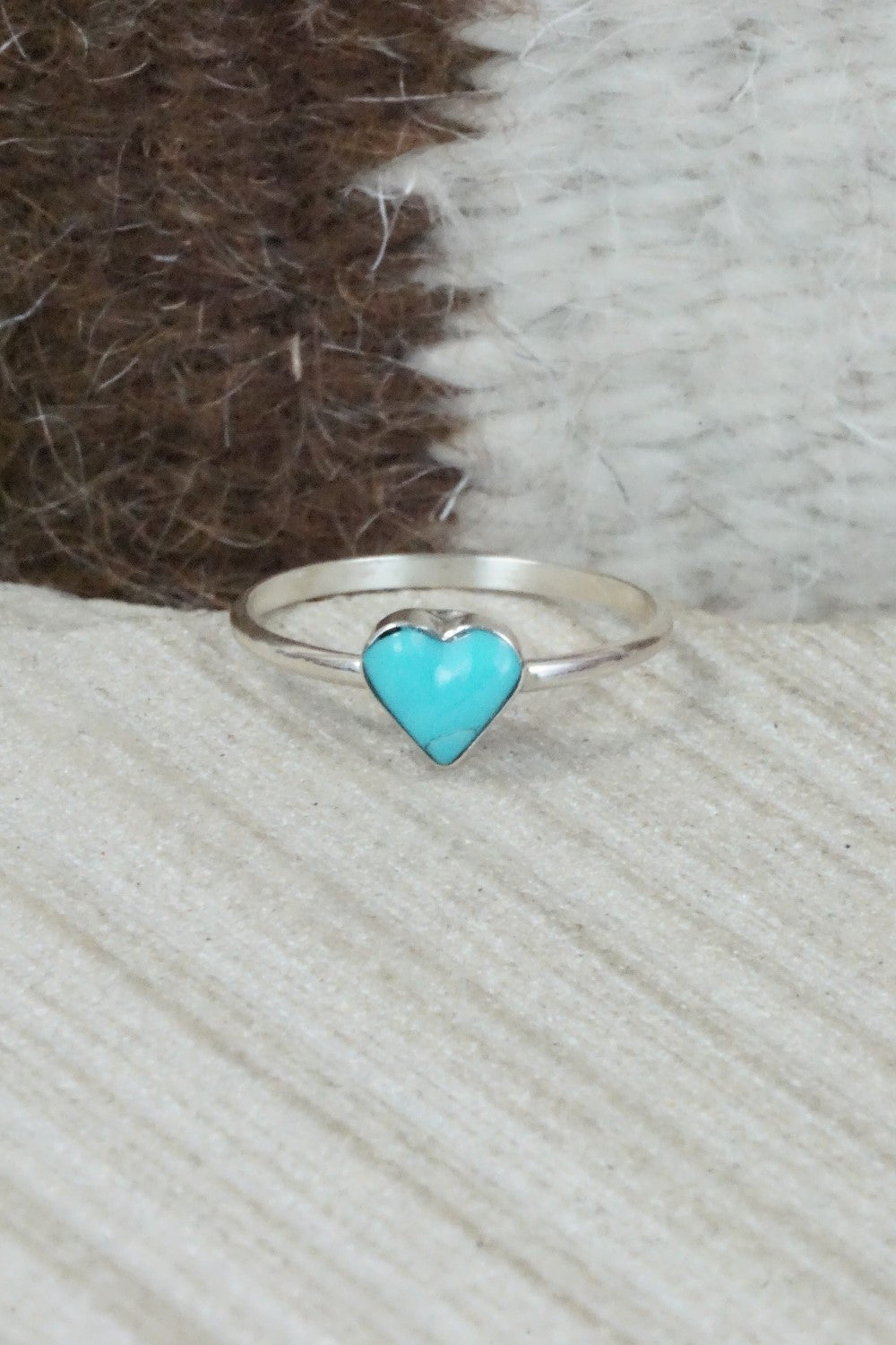 Turquoise & Sterling Silver Ring - A Lalio - Size 7.75