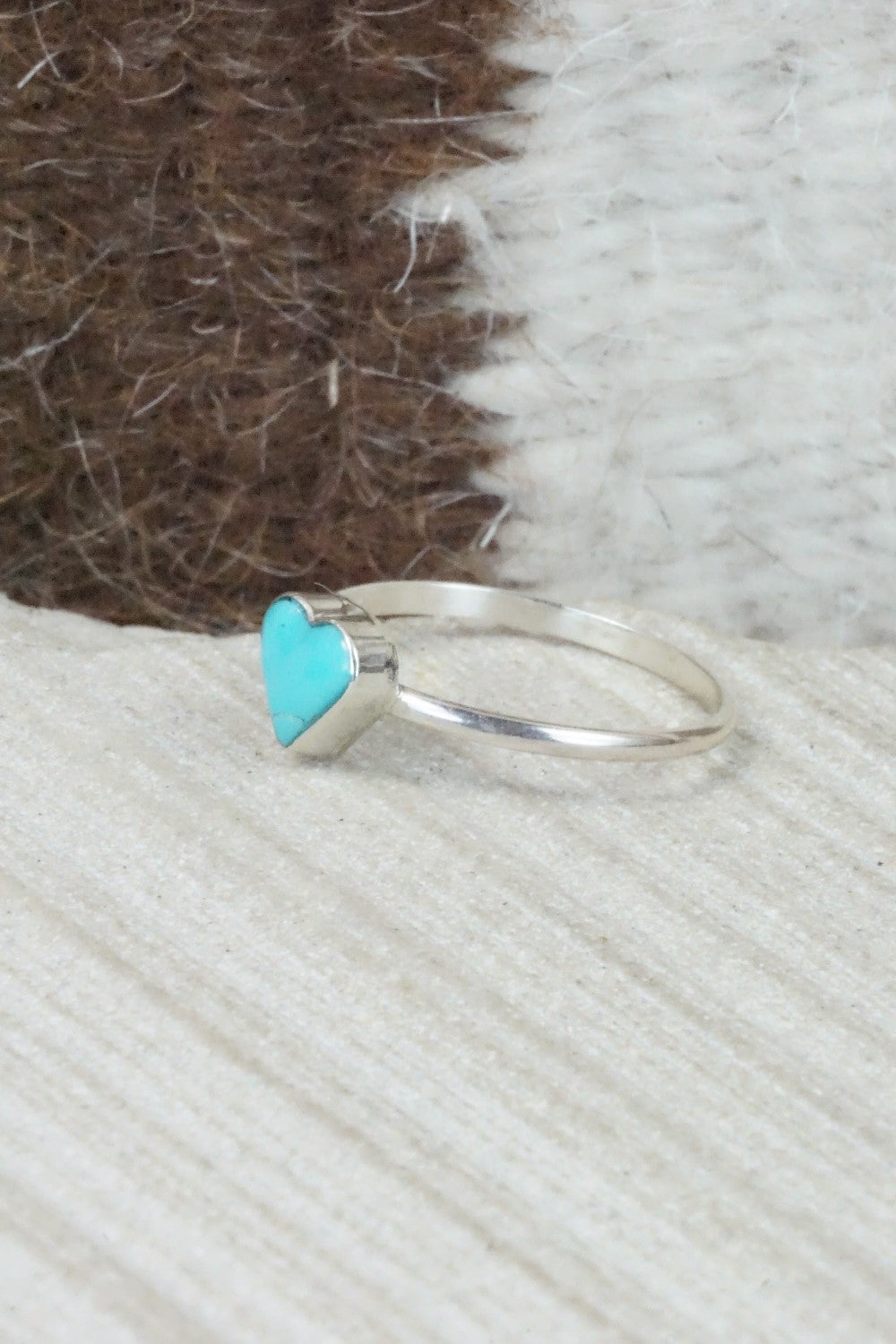 Turquoise & Sterling Silver Ring - A Lalio - Size 7.5