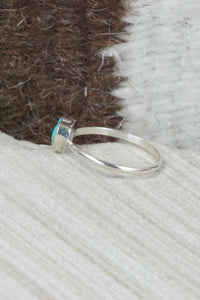 Turquoise & Sterling Silver Ring - A Lalio - Size 4