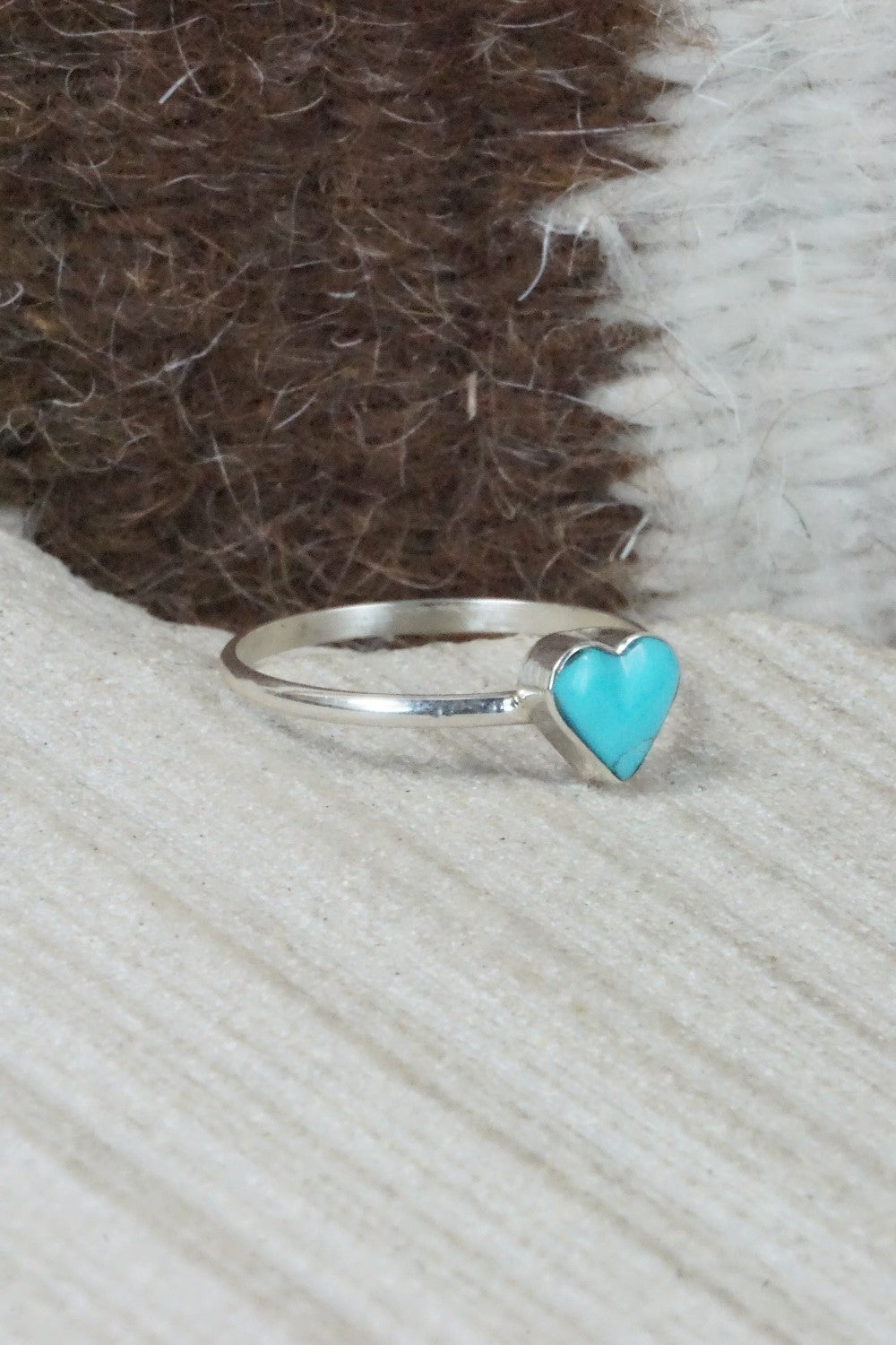 Turquoise & Sterling Silver Ring - A Lalio - Size 7.5