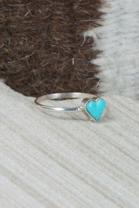 Turquoise & Sterling Silver Ring - A Lalio - Size 5
