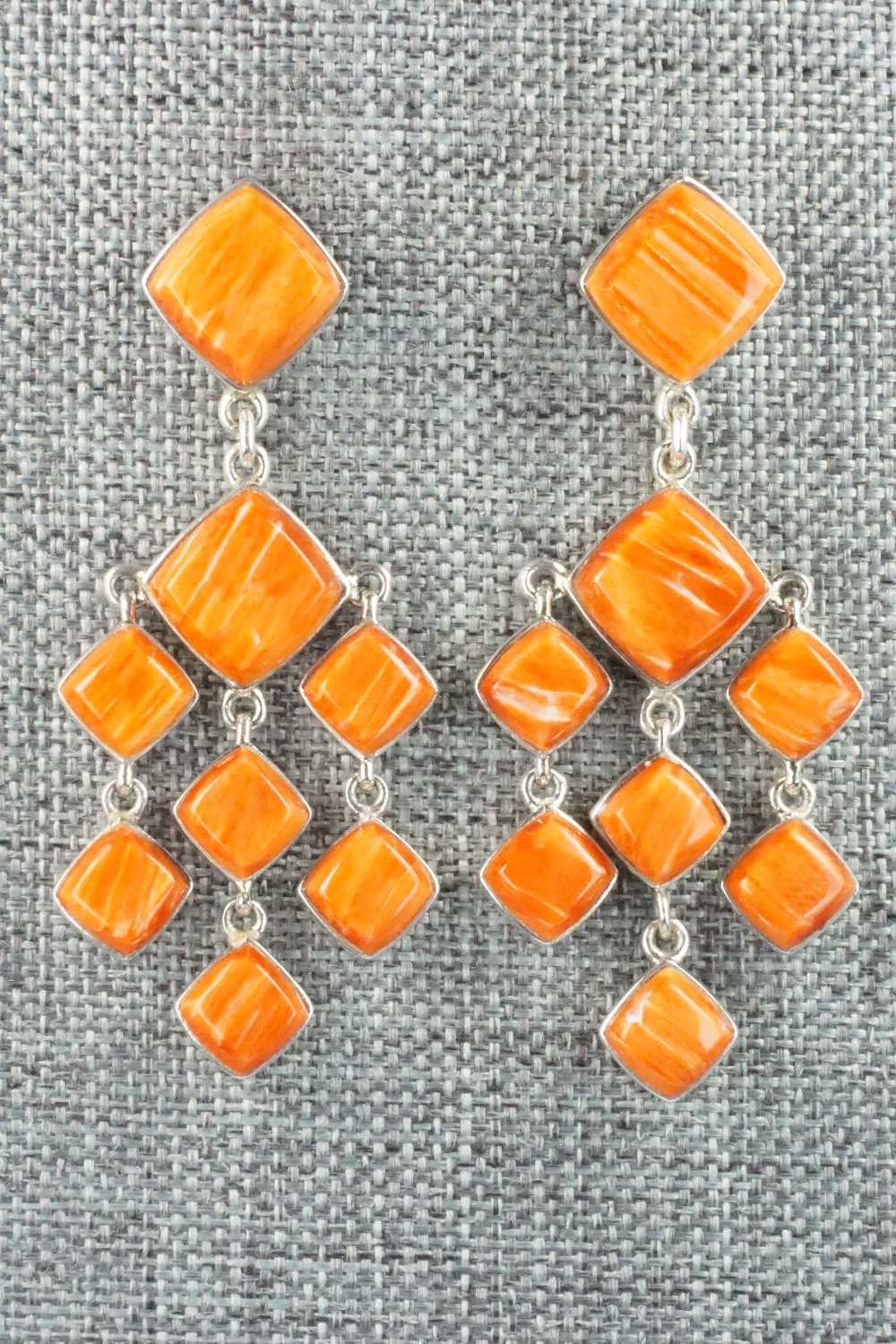 Spiny Oyster & Sterling Silver Earrings - Cathy Webster