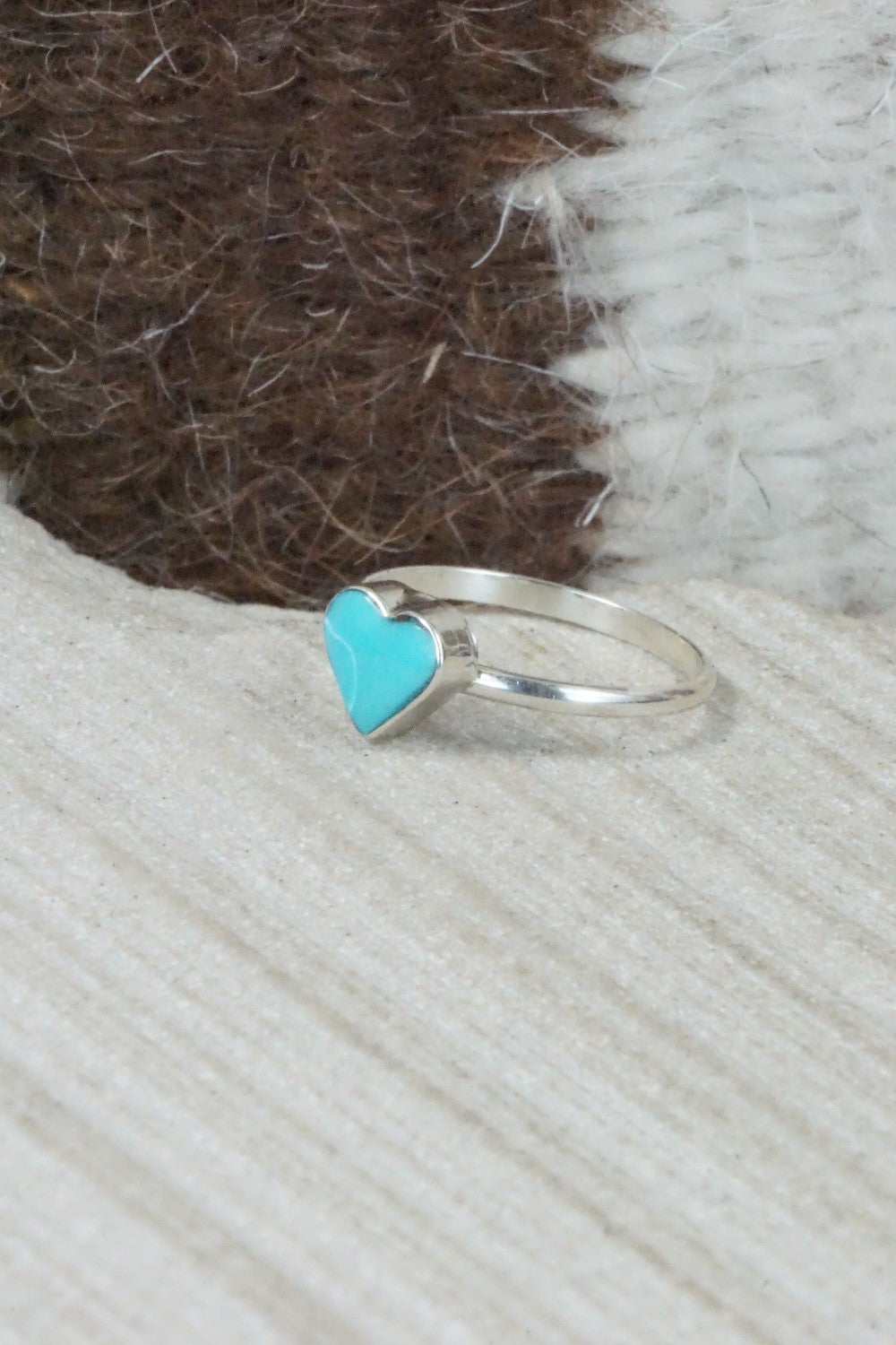 Turquoise & Sterling Silver Ring - A Lalio - Size 4
