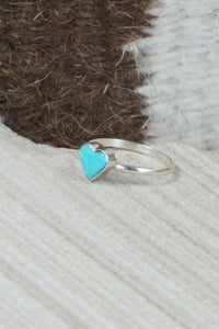 Turquoise & Sterling Silver Ring - A Lalio - Size 4