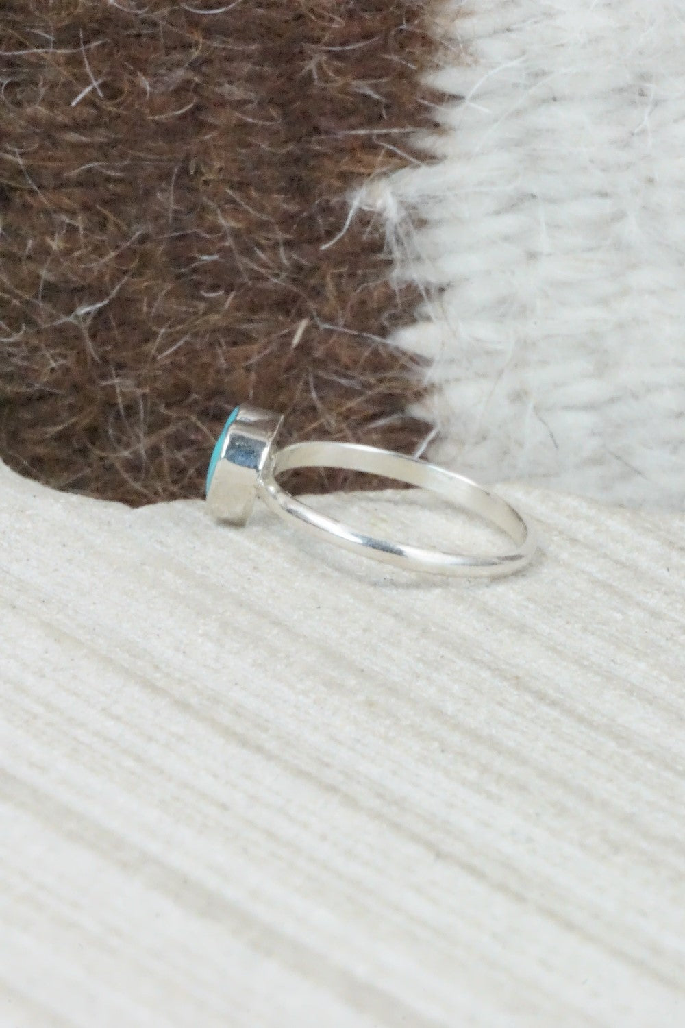 Turquoise & Sterling Silver Ring - A Lalio - Size 4