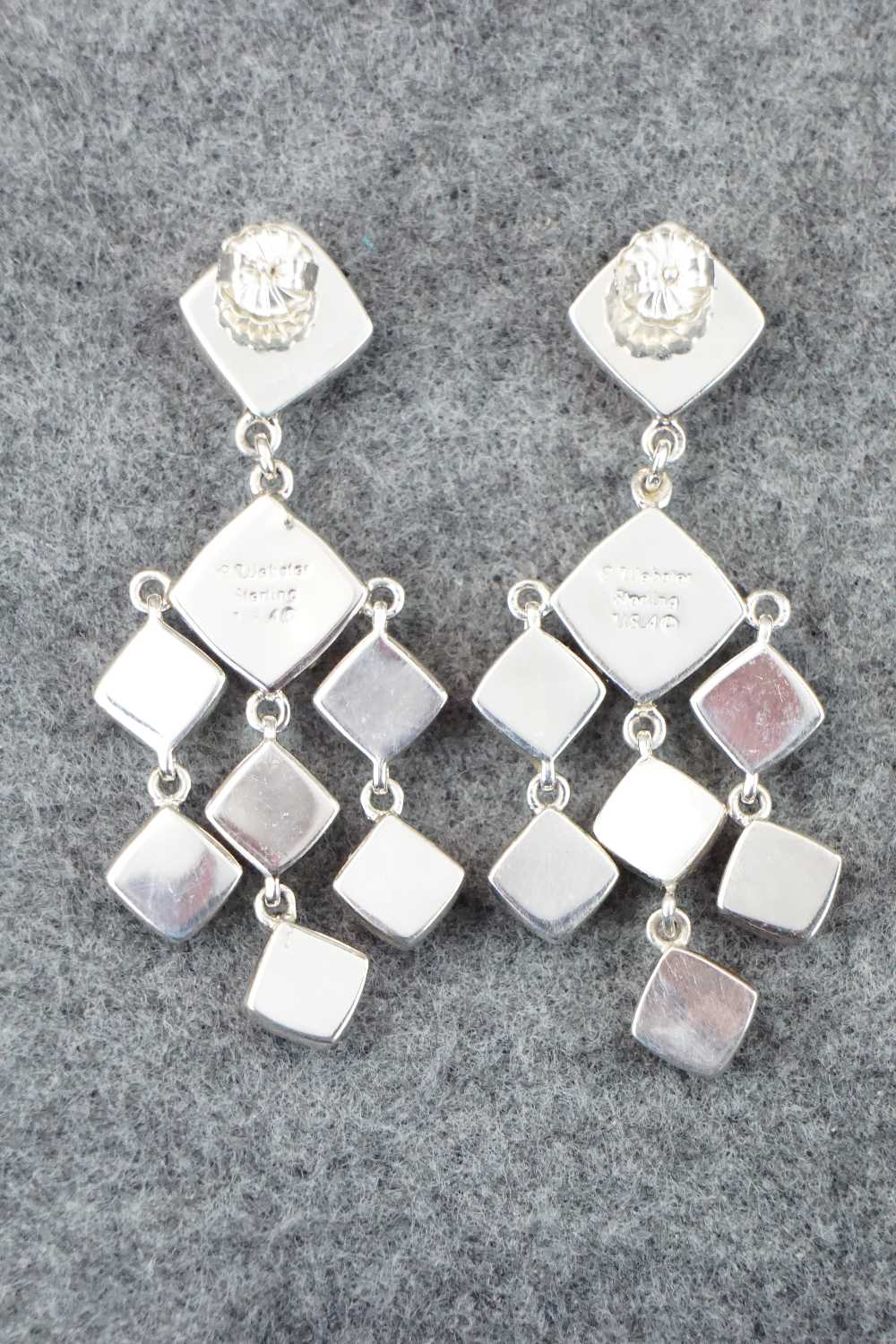 Spiny Oyster & Sterling Silver Earrings - Cathy Webster