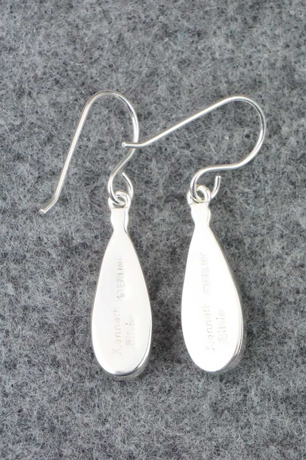 White Buffalo & Sterling Silver Earrings - Kenneth Bitsie