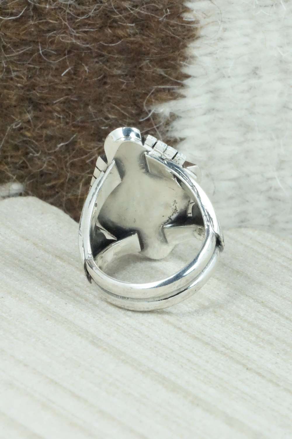 Turquoise & Sterling Silver Ring - Harold Becenti - Size 7.75