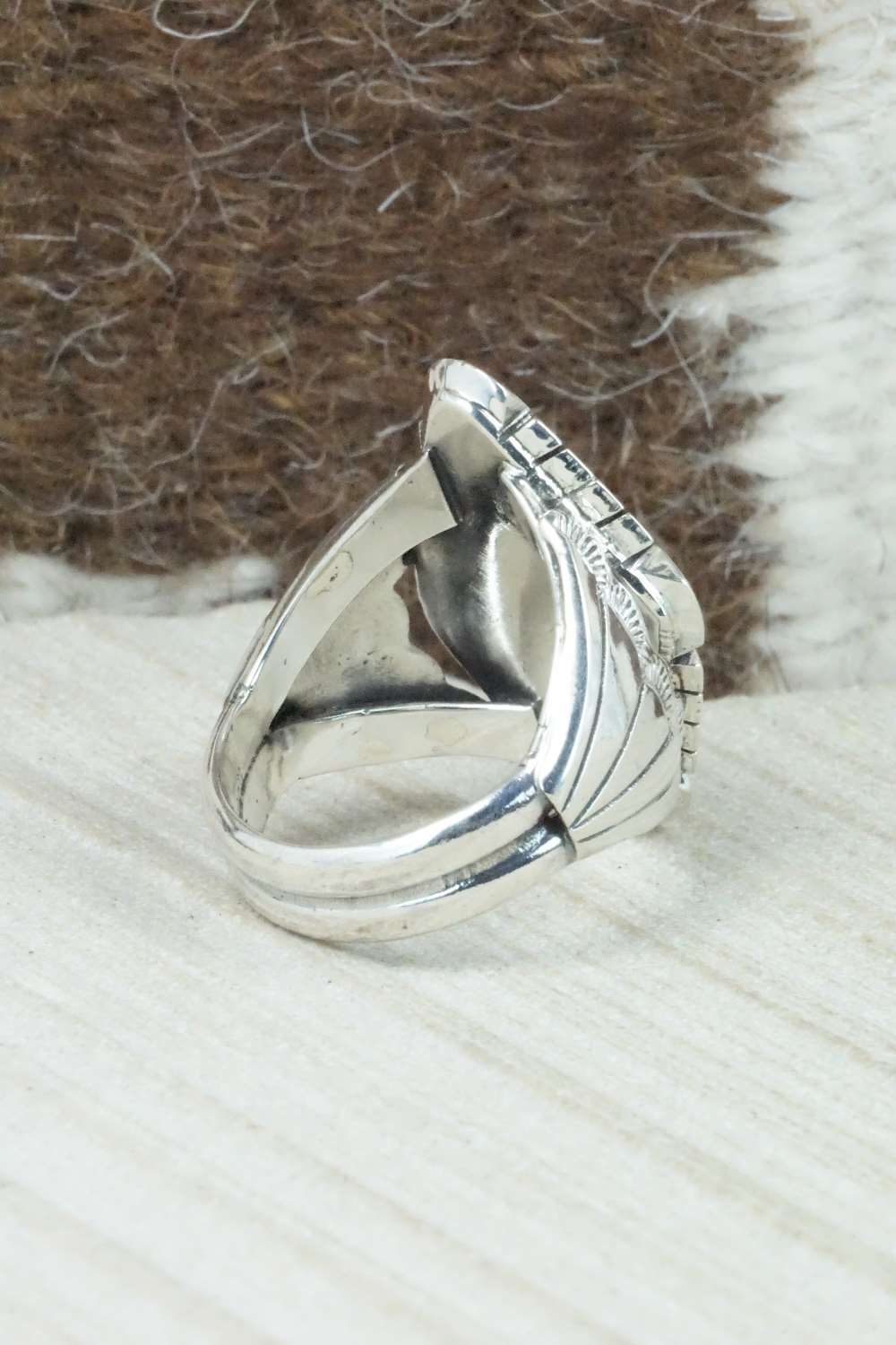 Turquoise & Sterling Silver Ring - Harold Becenti - Size 7.75