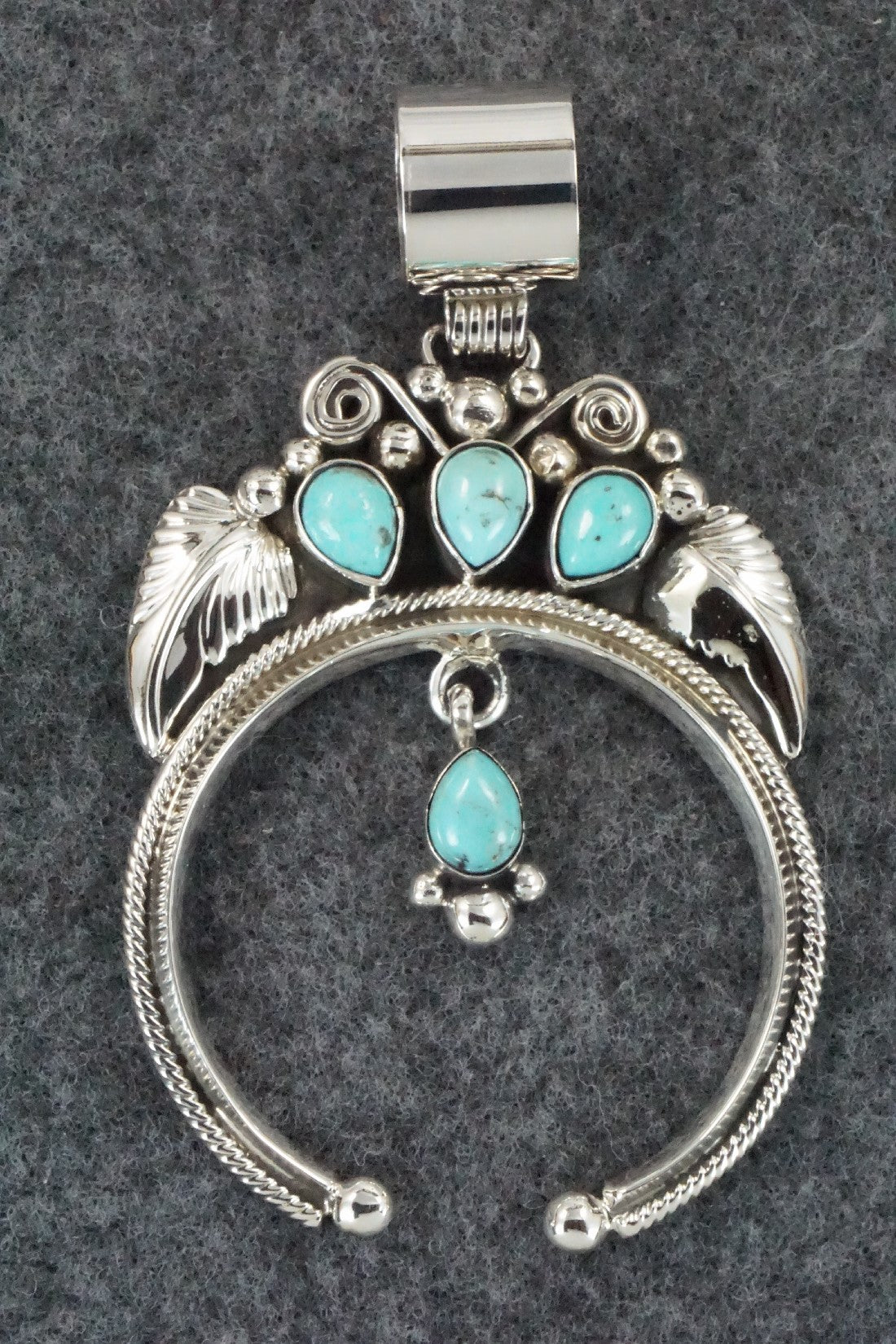 Turquoise and Sterling Silver Pendant - Vernon Johnson