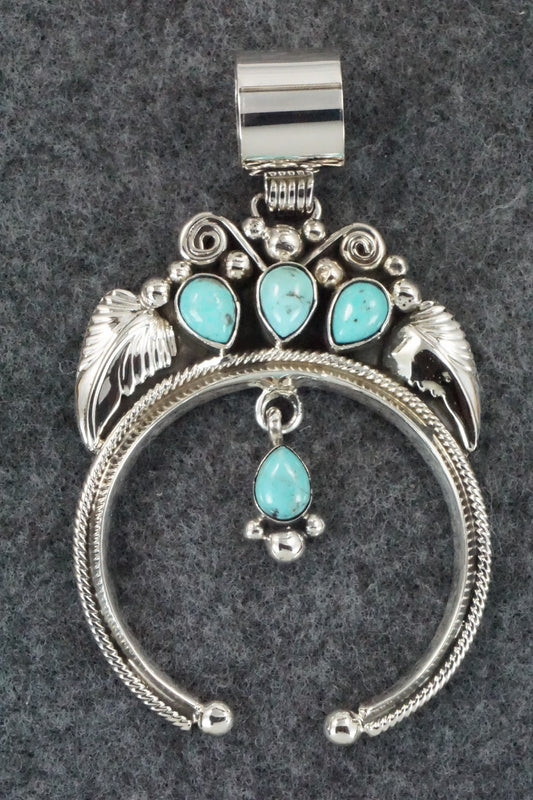 Turquoise and Sterling Silver Pendant - Vernon Johnson