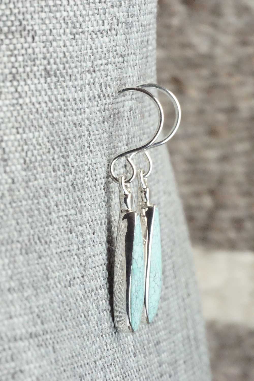 Turquoise & Sterling Silver Earrings - Kenneth Bitsie