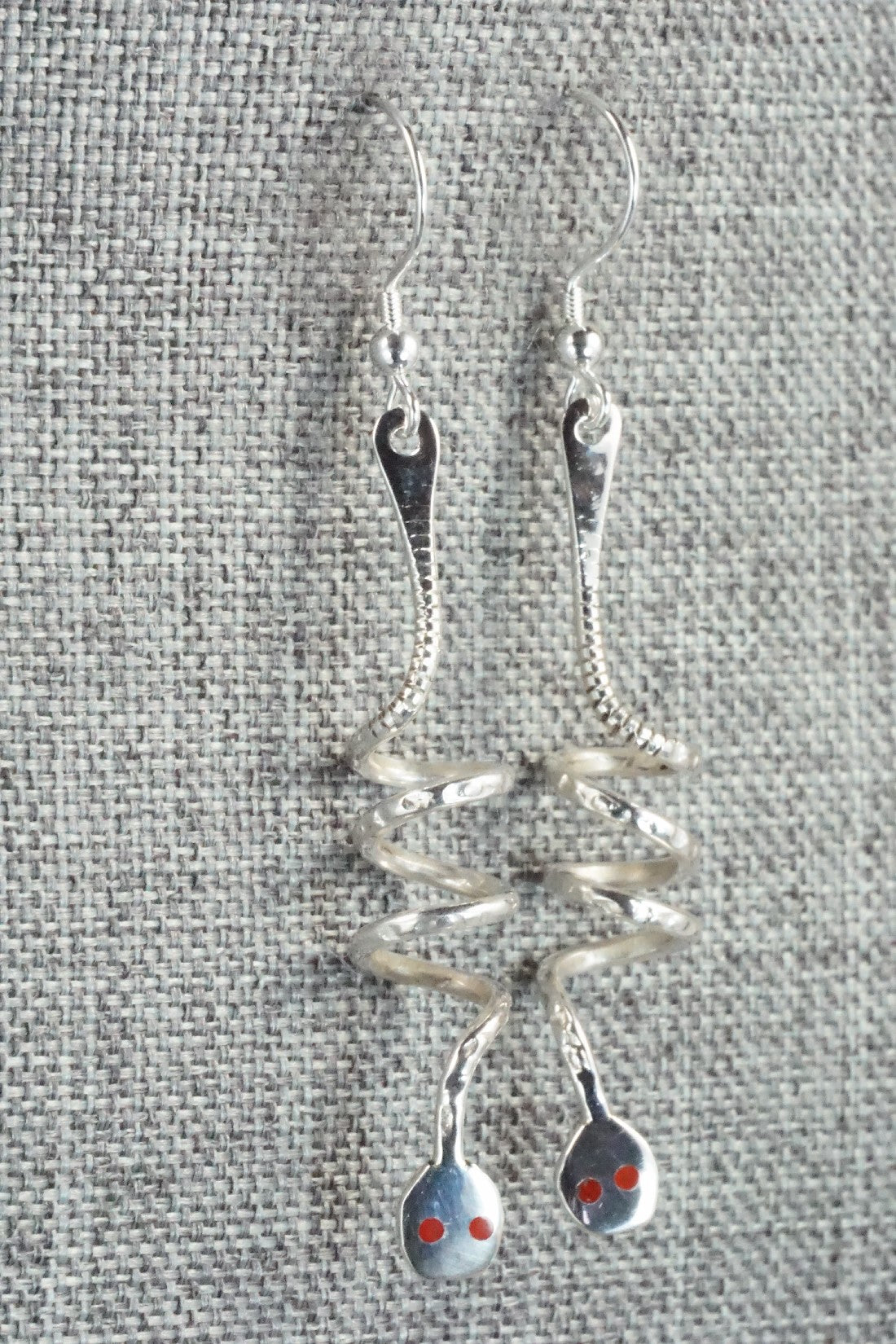 Coral & Sterling Silver Earrings - Joy Calavaza