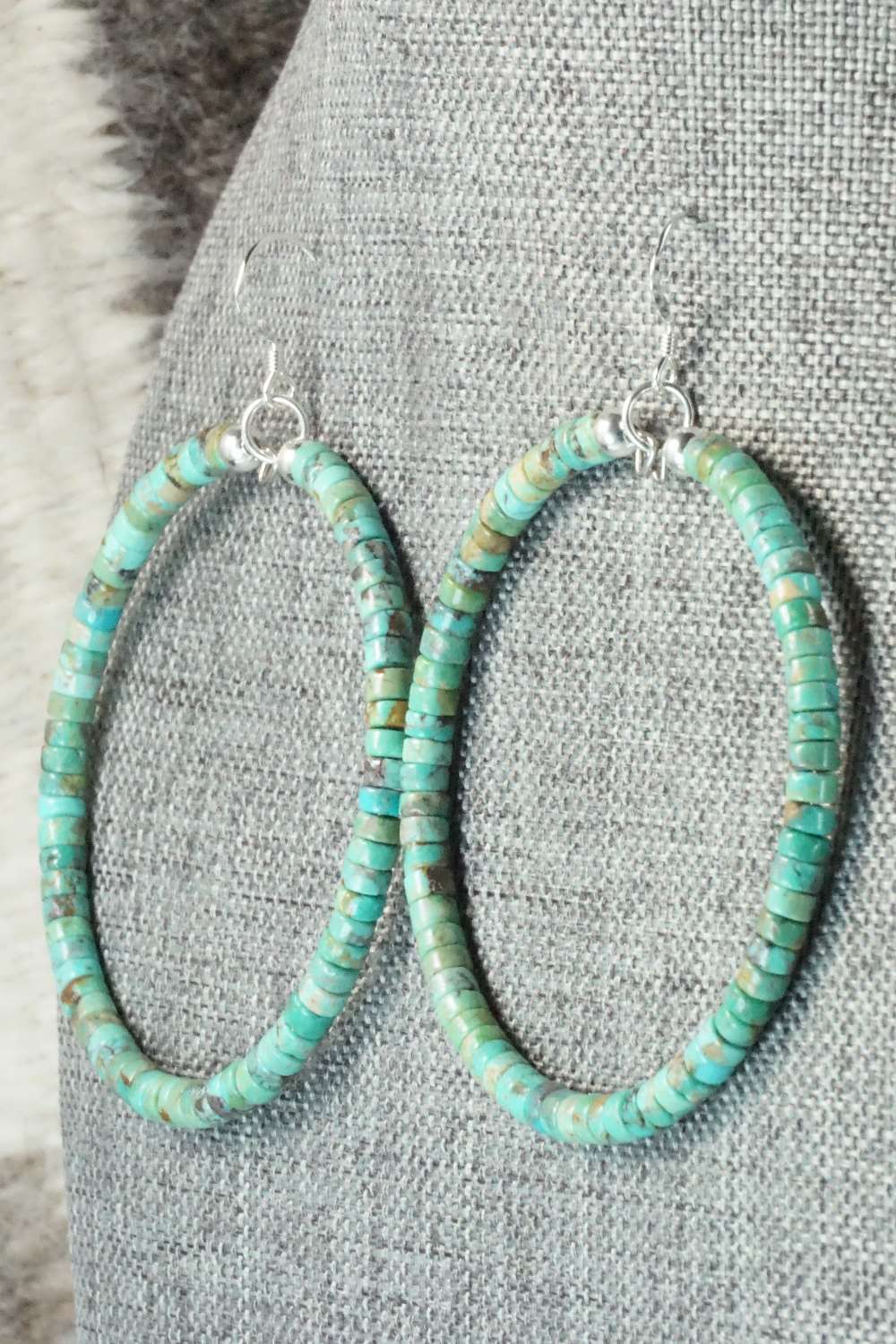 Turquoise & Sterling Silver Earrings - Doreen Jake