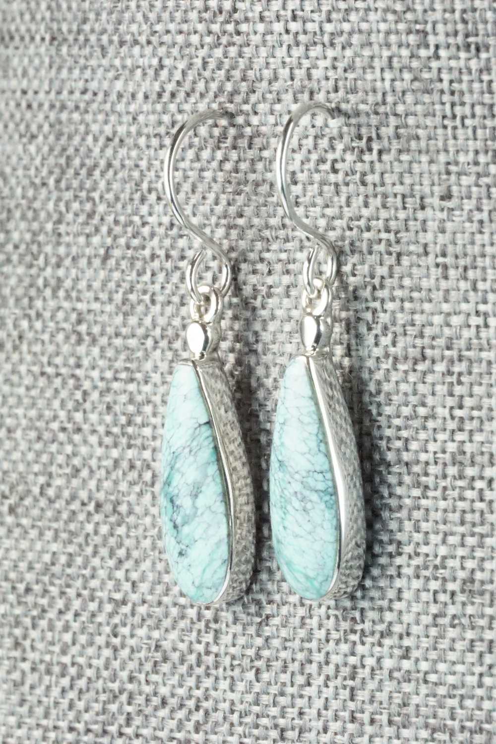 Turquoise & Sterling Silver Earrings - Kenneth Bitsie