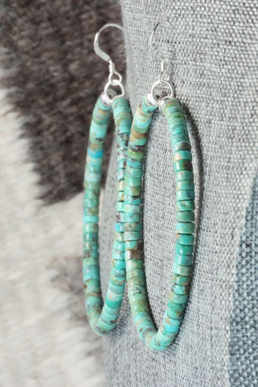 Turquoise & Sterling Silver Earrings - Doreen Jake